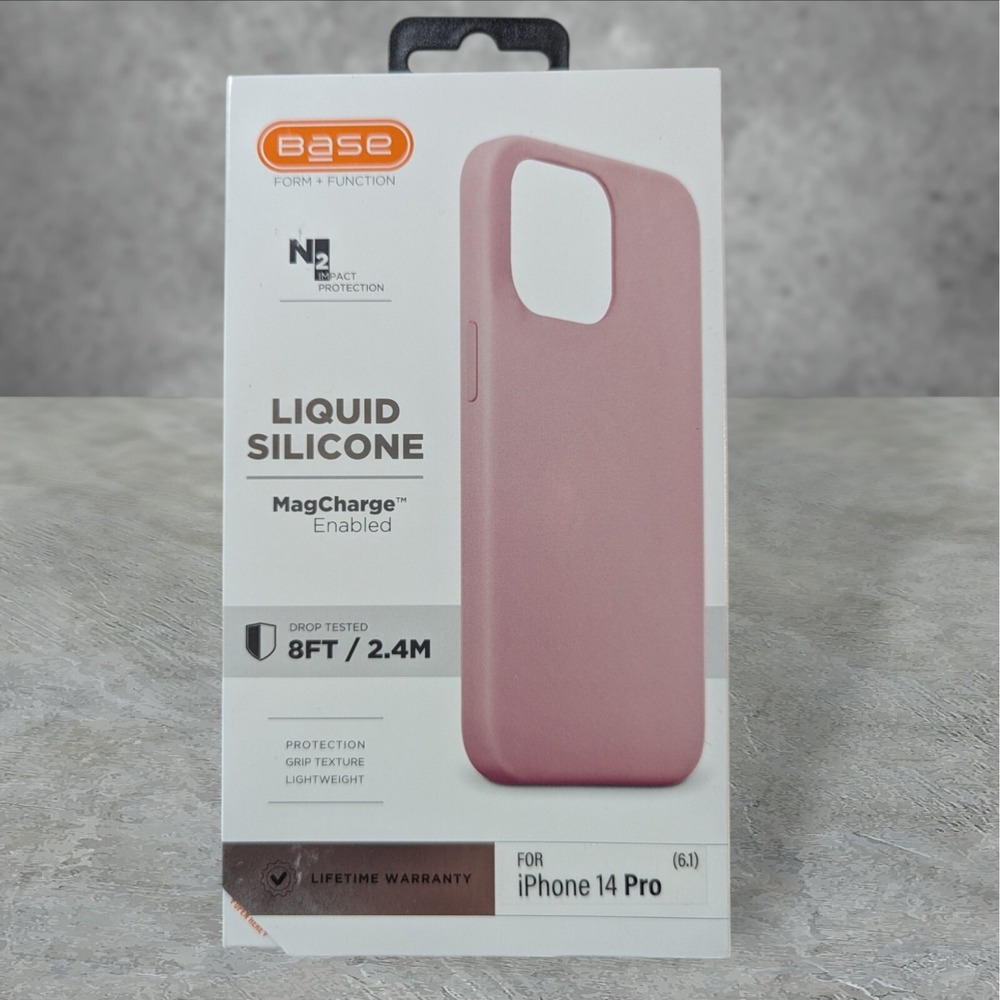 A9. Base Liquid Silicone‎ MagCharge Case For Apple iPhone 14 Pro - Pink